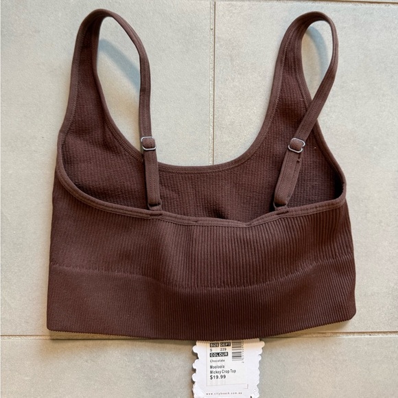 Mooloola Brown Ribbed Sports Bra with Wide Straps NWT - Picture 5 of 6